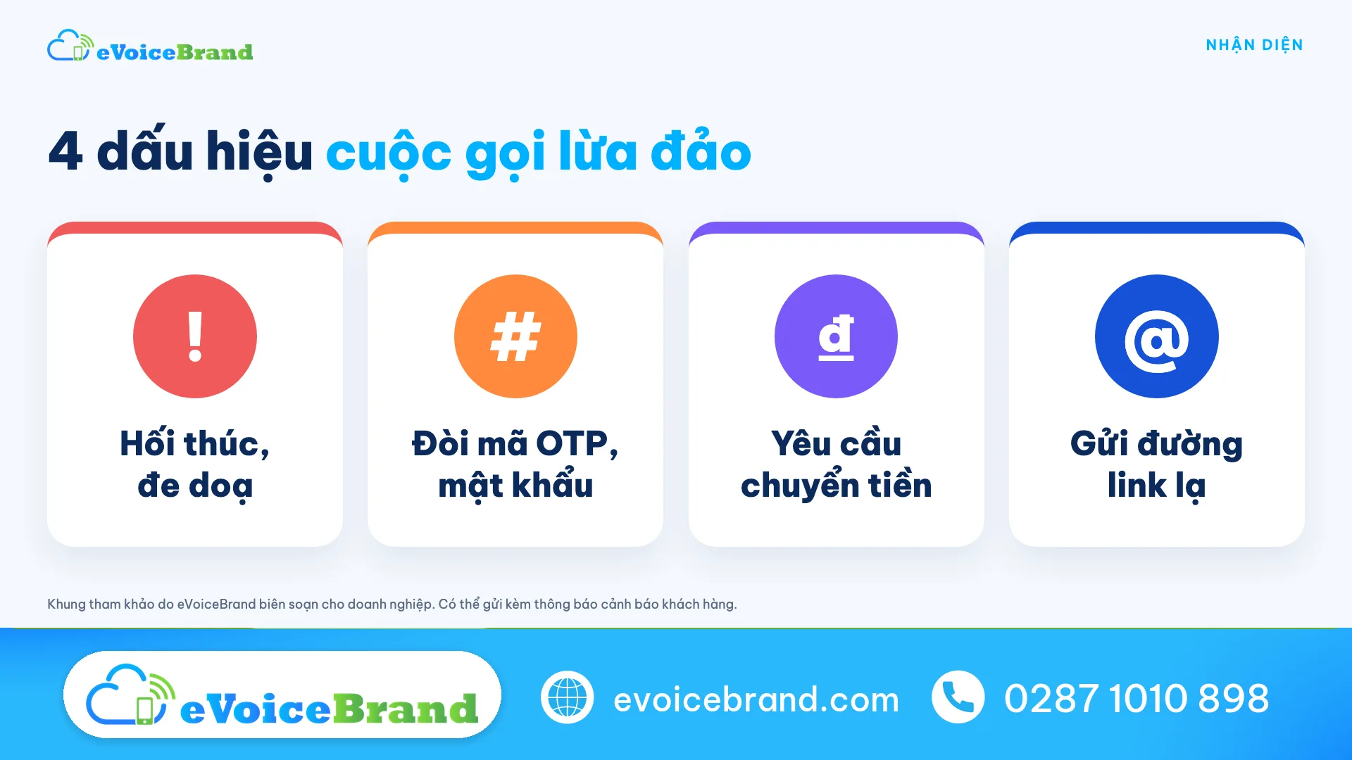 4 dấu hiệu cuộc gọi lừa đảo: hối thúc, đòi mã OTP, yêu cầu chuyển tiền, gửi đường link lạ