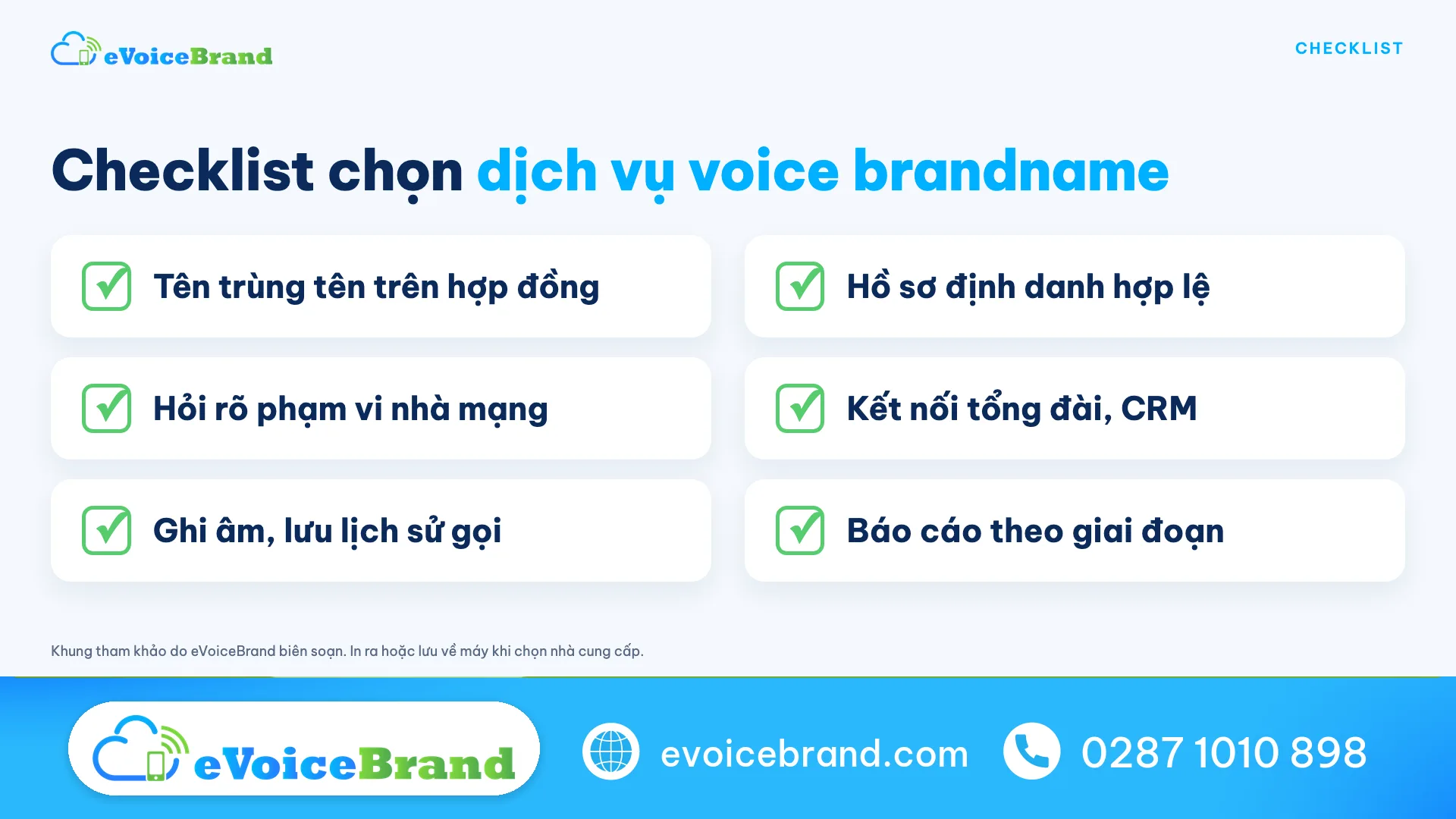 Checklist 6 tiêu chí chọn dịch vụ voice brandname cho đội bán hàng B2B